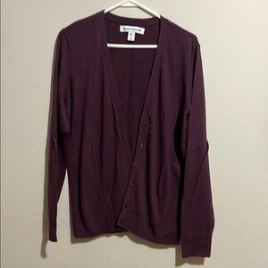 Amazon Essentials Plum Cardigan. Size L.